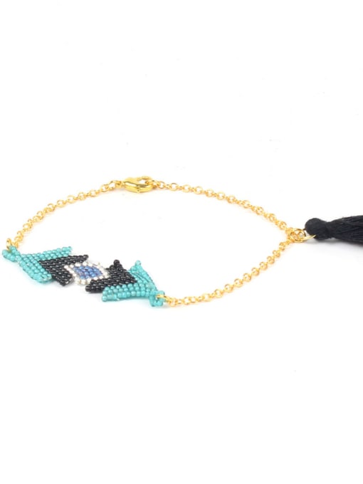 HB544-D Retro Style Colorful Glass Beads Handmade Bracelet