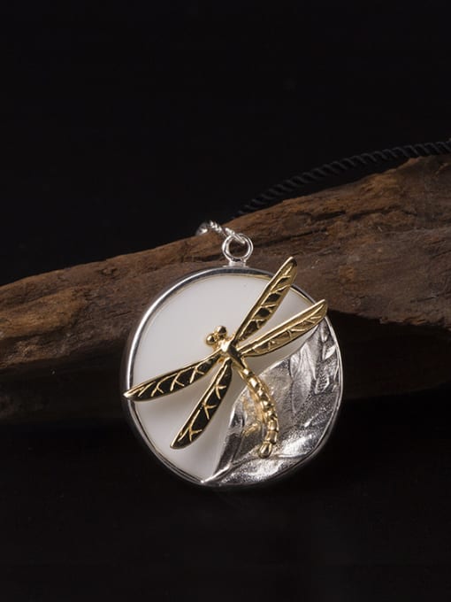 SILVER MI Individuality Dragonfly Pendant Necklace 0