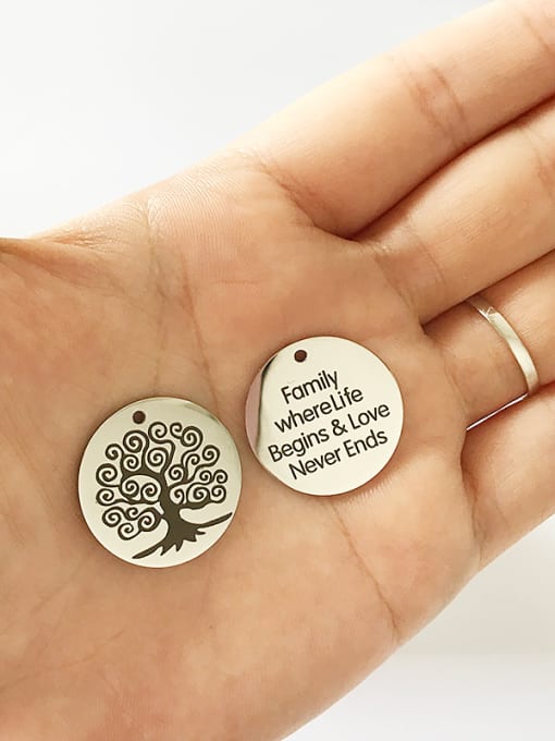 FTime Stainless Steel With Trendy Round with tree and words Charms 1