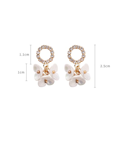Girlhood Alloy With Rose Gold Plated Cute  Shell Flower Stud Earrings 2