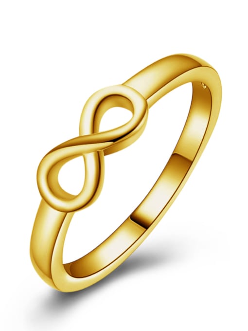 Golden 8 Shaped Simple Style Women Copper Ring