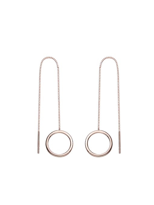 CEIDAI Simple Hollow Round Rose Gold Plated Line Earrings 0