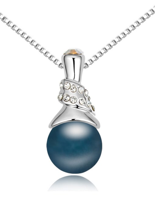 Deep Blue Chanz using austrian elements in Austria pearl necklace Venus love clavicle Pendant Chain