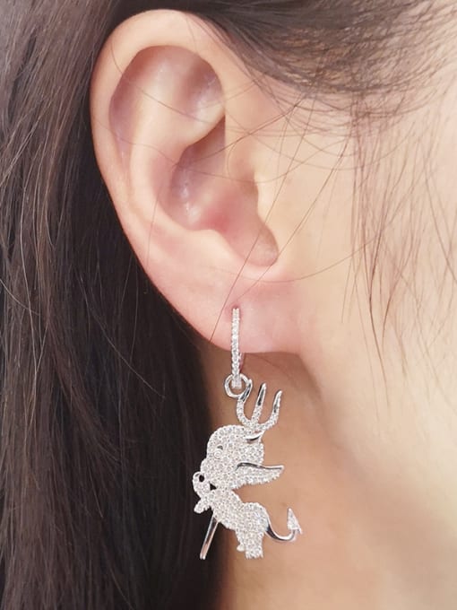 ALI Copper With Platinum Plated Cute Animal Drop Earrings 2