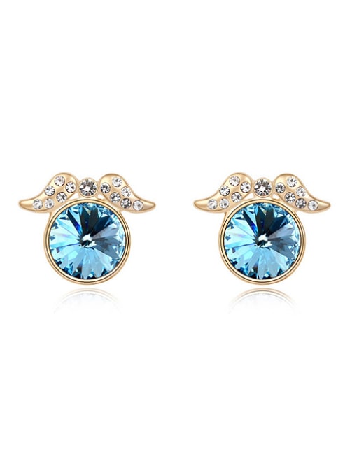blue Simple Cubic austrian Crystal Alloy Stud Earrings