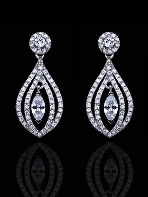 Earrings Fashion Women Luxury Two Pieces Jewelry  Wedding Accessories