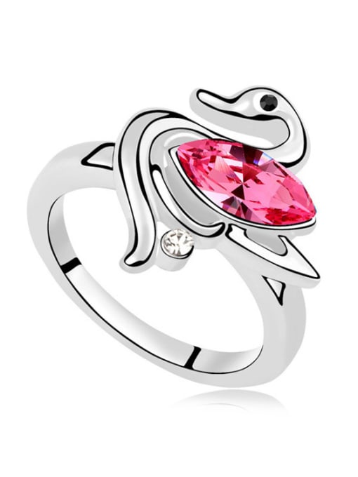 pink Fashion Marquise austrian Crystal Little Swan Alloy Ring