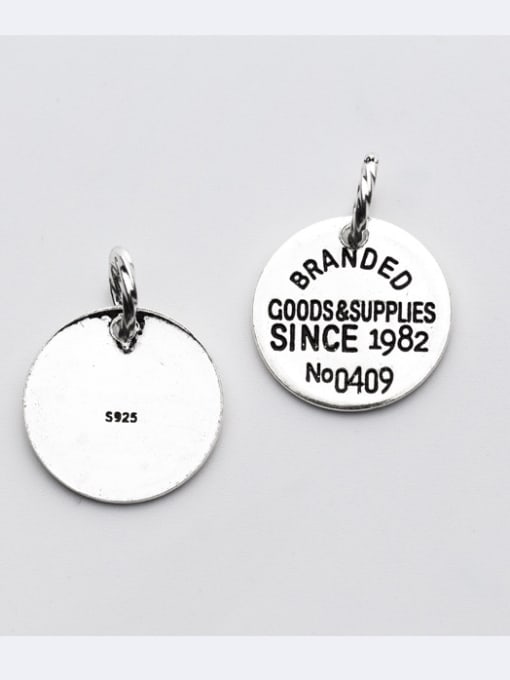 FAN 925 Sterling Silver With Silver Plated Personality Round Charms 2