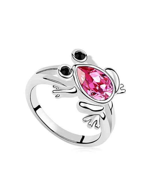 pink Personalized Little Frog austrian Crystal Alloy Ring