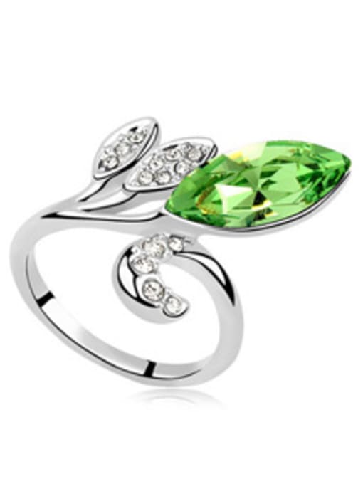 green Fashion Marquise Cubic austrian Crystals Flowery Alloy Ring