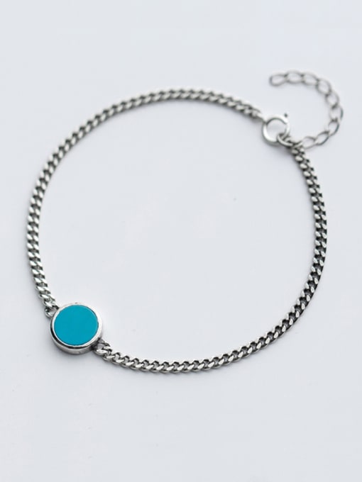 Rosh Pure blue synthetic Blue Turquoise round Bracelet 0