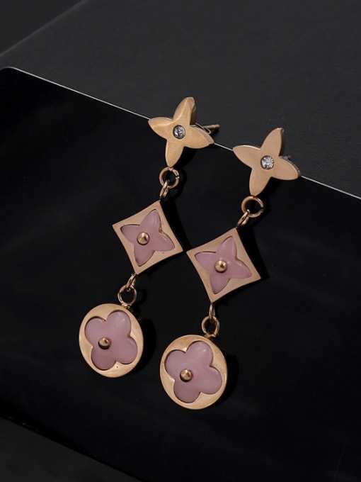 My Model Flower-shape Copper Plating Shell Drop Earrings 1