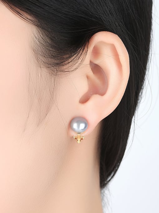 CCUI Sterling Silver 10-15mm natural pearl earrings 2