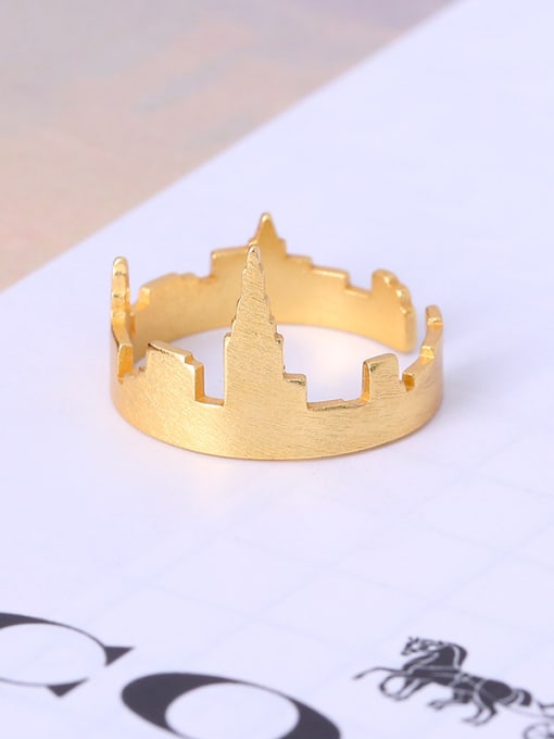 Lang Tony Exquisite 16K Gold Plated Castle Shaped Ring 1