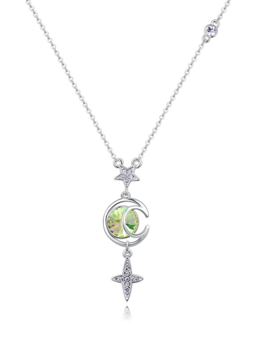 green Simple Stars Cubic austrian Crystal Pendant Alloy Necklace