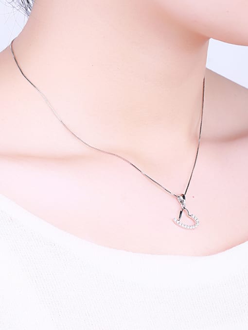 One Silver Heart-shaped Pendant 1