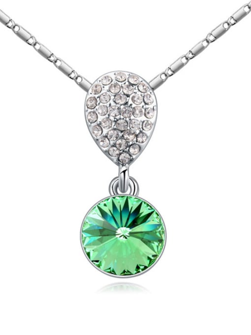 green Simple Shiny austrian Crystals Pendant Alloy Necklace
