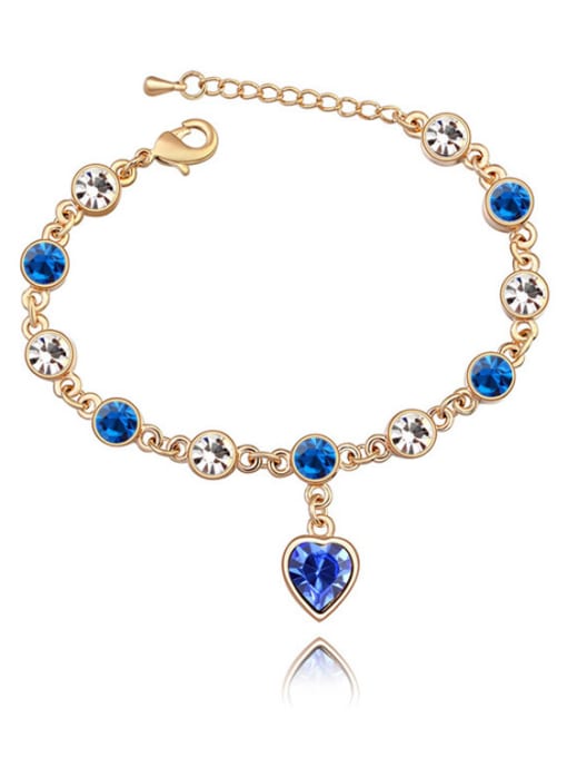 QIANZI Fashion Cubic austrian Crystals Heart Alloy Bracelet 1
