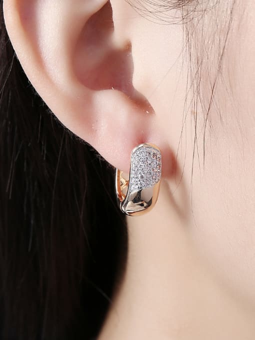 OUXI 18K Gold Exquisite Zircon clip on earring 1