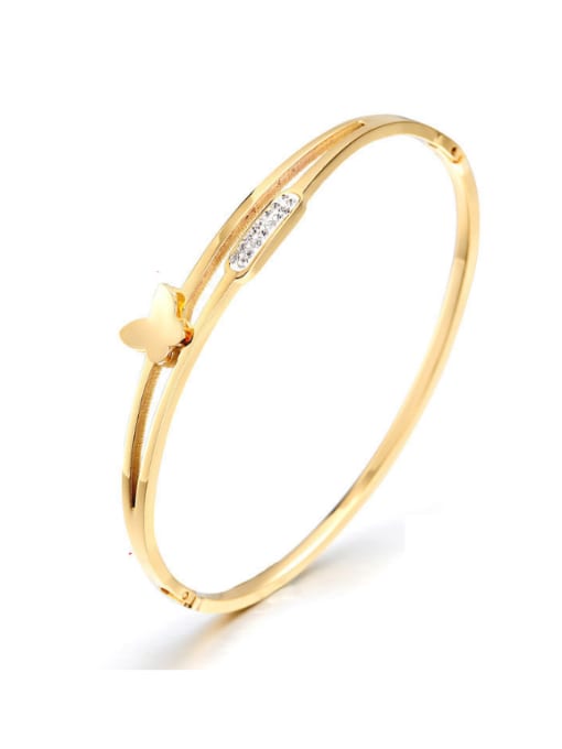Gold The New Titanium Glue Diamond Stainless Steel Butterfly Bracelet