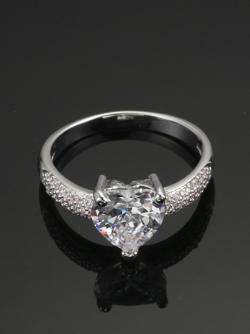 ZK Engagement Jewelry Heart AAA Zircon Ring 1