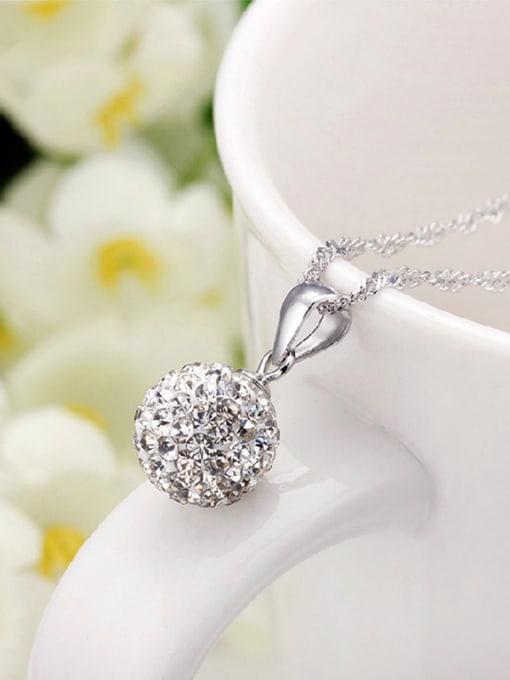 Ronaldo Temperament Silver Ball Shaped Rhinestone Earrings