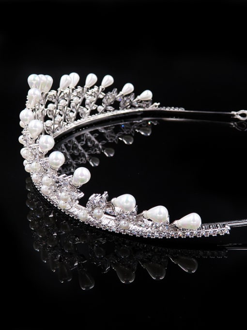 Cong Love Luxury Noble Micro Pave Zircons Artificial Pearls Hair Accessories 1