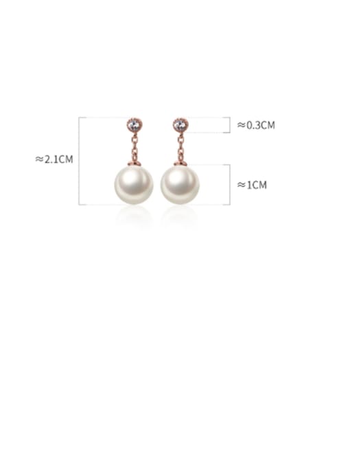 Rosh 925 Sterling Silver With Rose Gold Plated Simplistic Round Drop Earrings 3