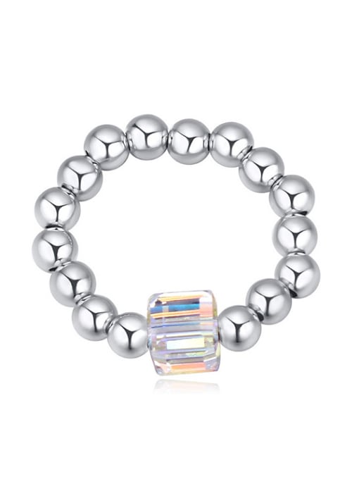 white Personalized austrian Crystal Little Beads Alloy Ring