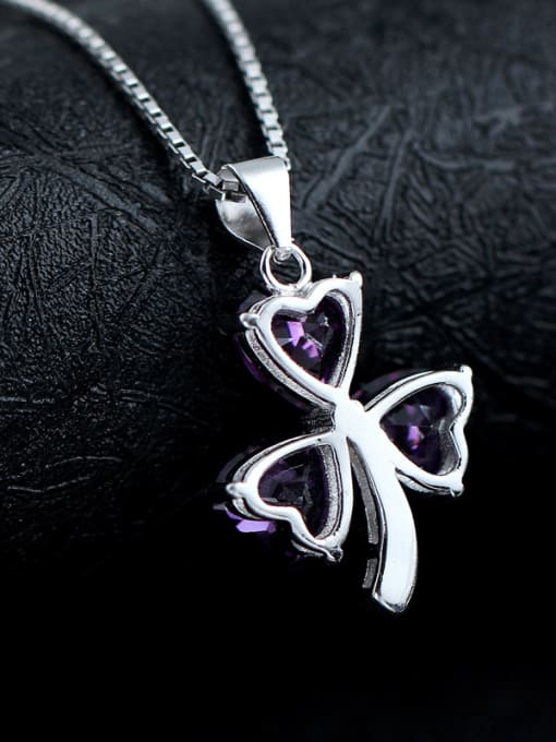 kwan Butterfly Bow Amethyst Birthday Gift Pendant 2