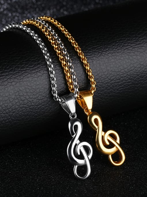 Open Sky Personalized Musical Note Titanium Necklace 3