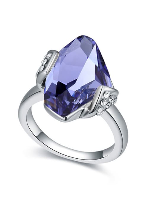 QIANZI Fashion Irregular austrian Crystal Alloy Ring 2