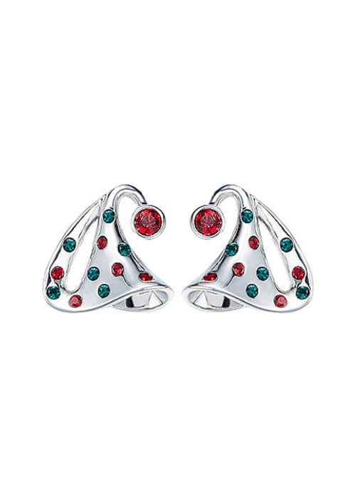 Red Christmas Hat Shaped Crystal stud Earring