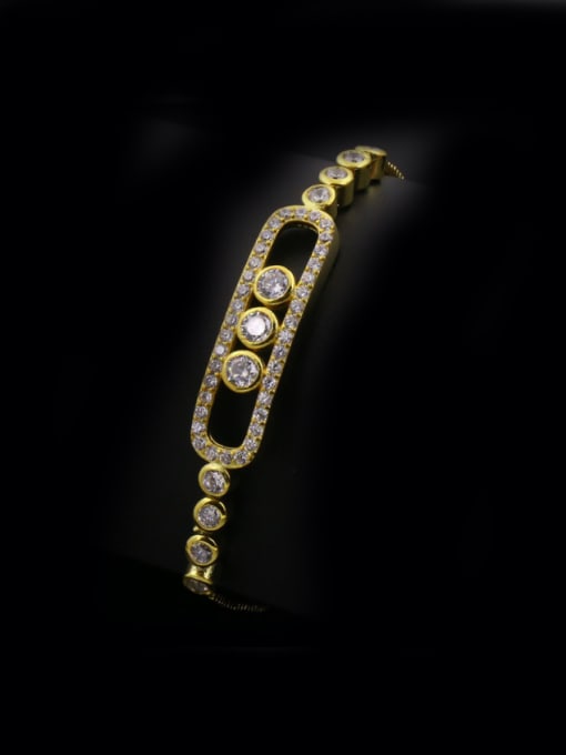 Golden Rectangular Zircon Bracelet