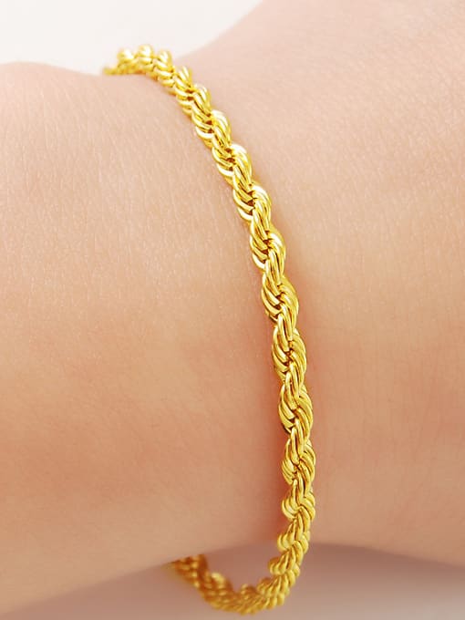 golden Fashion 24K Gold Plated Heart Shaped Wave Shaped Bracelet