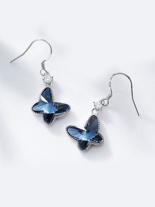 CEIDAI S925 Silver Blue Butterfly hook earring 3