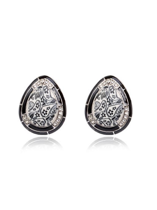 Platinum Ethnic Style Water Drop Polymer Clay Stud Earrings