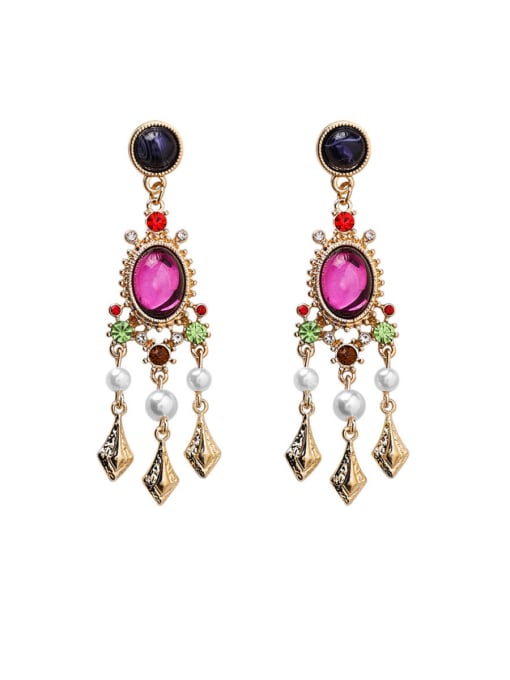 D pearl tassels Alloy With Rose Gold Plated Vintage Irregular Drop Earrings