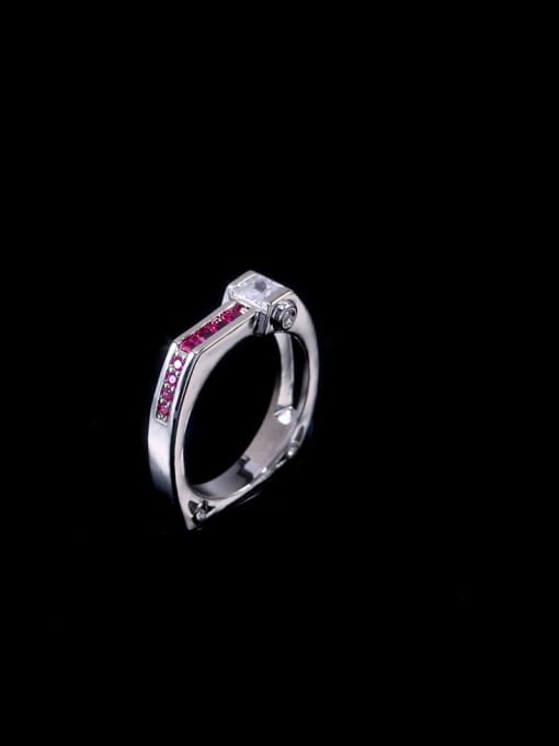 Rose red Copper With Platinum Plated Personality Irregular Band Rings