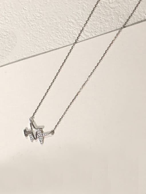 Peng Yuan Tiny Planes Zircon Silver Necklace