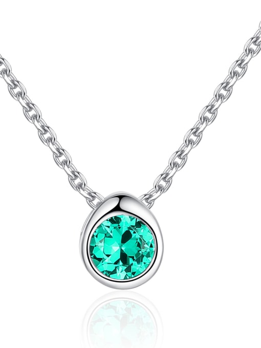 CCUI 925 Sterling Silver With Cubic Zirconia Cute Round Necklaces