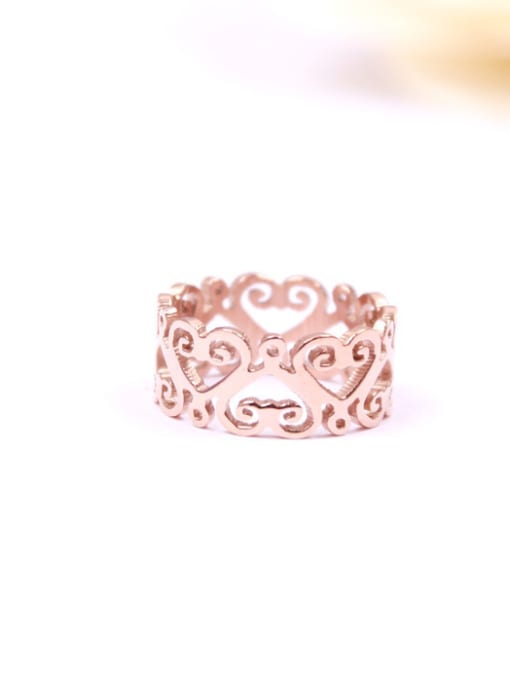GROSE Hollow Flower Rose Gold Plated Ring 0