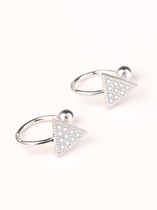 Peng Yuan Simple Triangle Zircon Clip On Earrings 0
