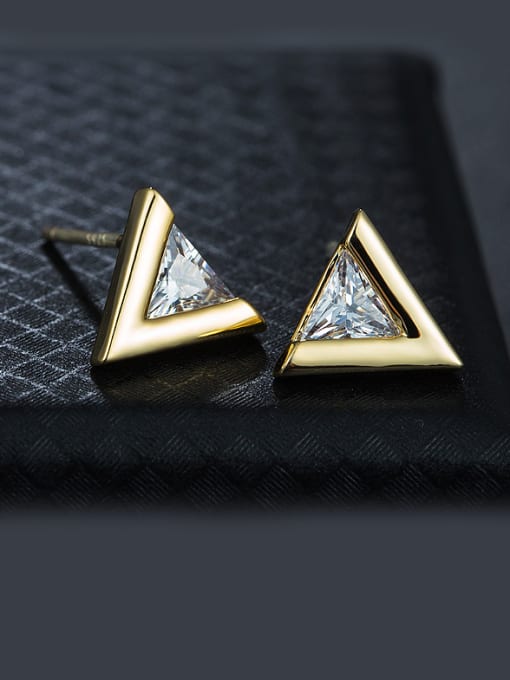 UNIENO S925 Silver Triangle stud Earring 1