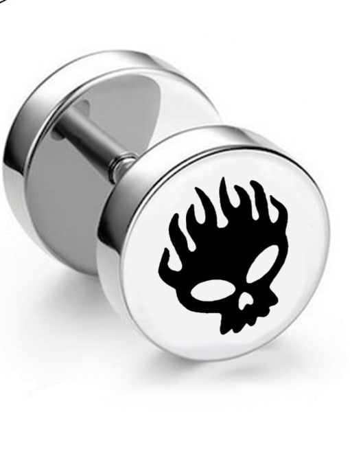 Section 4 Skull Steel Stainless Steel With Silver Plated Personality Geometric Stud Earrings