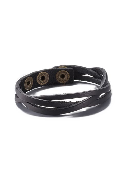 OUXI Retro Artificial Leather Ropes Bracelet 2