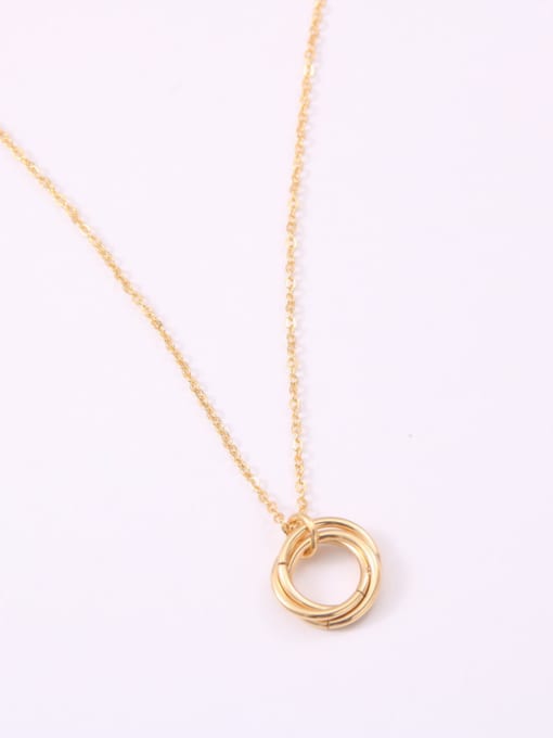 GROSE Titanium With Gold Plated Simplistic Hollow Geometric Necklaces 0