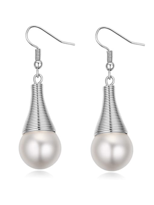 platinum Fashion Imitation Pearls Alloy Earrings