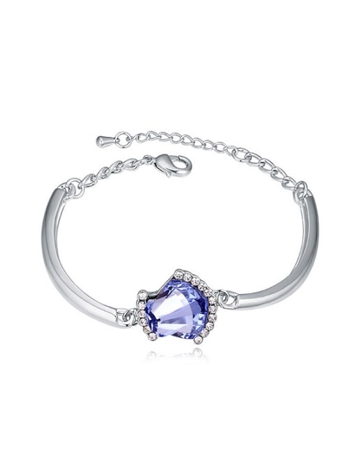 QIANZI Simple Shell-shaped austrian Crystal Alloy Bracelet 2