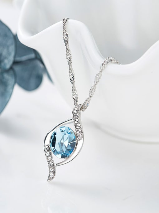 CEIDAI Simple Blue austrian Crystal Necklace 2